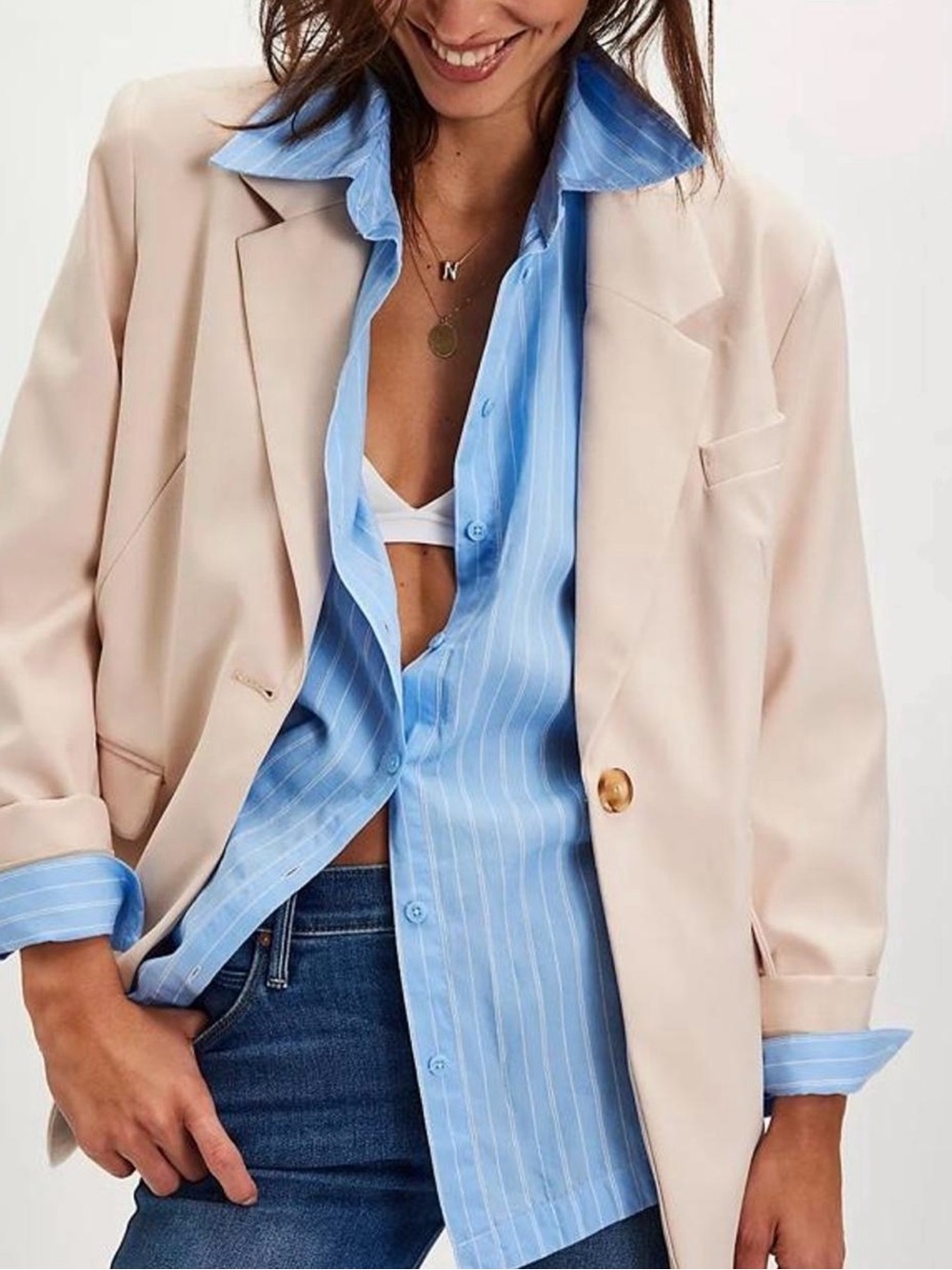 Free People Cream Blazer new w tags